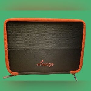 Edge Men's Black table/ iPad Case with Vibrant Red Accents. NEW